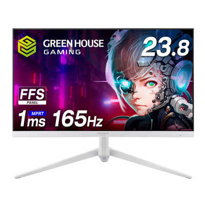 グリーンハウス ゲーミングモニター ホワイト [23.8型 /フルHD(1920 