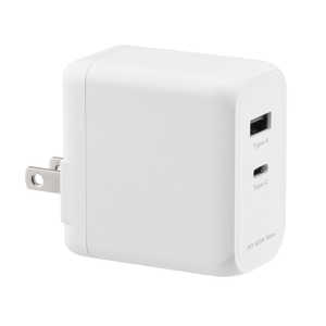 グリーンハウス USBAC充電器 2ポート 65W ホワイト ［2ポート /USB Power Delivery対応 /GaN(窒化ガリウム) 採用］ GH-ACU2GD-WH