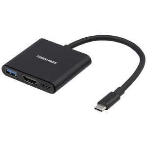 グリーンハウス USB3.2 Gen1 ドッキングステーション 3in1 ブラック ［USB Power Delivery対応］ GH-MHC3A-BK