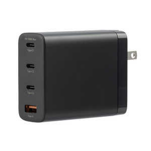 ꡼ϥ AC-USBץ Type-A1C3 GaN100W֥å 4ݡ /USB Power Deliveryб /GaN(ⲽꥦ) ѡ GH-JD4GA-BK