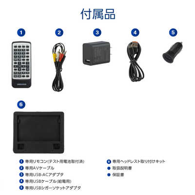 DVDプレイヤーとケーブル グリーンハウス ポータブルDVDプレーヤー Type-C ［7V型ワイド