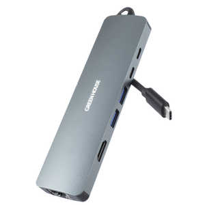 �O���[���n�E�X USB3.2 Gen1 �h�b�L���O�X�e�[�V���� 8in1 �V���o�[ �mUSB Power Delivery�Ή��n GH-MHC8A-SV