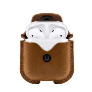 TWELVESOUTH Twelve South AirSnap for AirPods - コニャック AirPods　本革　レザーケース　充電OK　落下防止 カラビナ付き　TWS-BG-000049 TWSBG000049