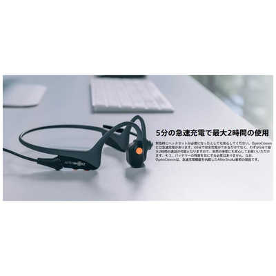 SHOKZ ブルートゥースイヤホン 耳かけ型 OpenComm Slate Grey AFT