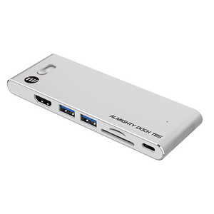 TUNEWEAR USB-Cݡx1 USB-Aݡx1 SD SDHC SDXC ALMIGHTY DOCK TB5 Silver TUN-OT-000068