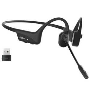 SHOKZ ブルートゥースイヤホン 耳かけ型 骨伝導 OpenComm2 UC USB-A ［骨伝導 /Bluetooth］ Black SKZ-EP-000023