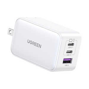 UGREEN Nexode 急速充電器 65W GaN 2C1A 3ポート 15333 ［3ポート /USB Power Delivery対応 /GaN(窒化ガリウム) 採用］ UGR-OT-000003