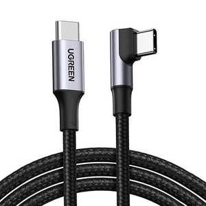 UGREEN USB-C to USB-C L字ケーブル 1m 100W Black 70643 UGR-OT-100003 UGREEN USB-C to USB-C L字ケーブル 1m 100W Black 70643 UGR-OT-100003