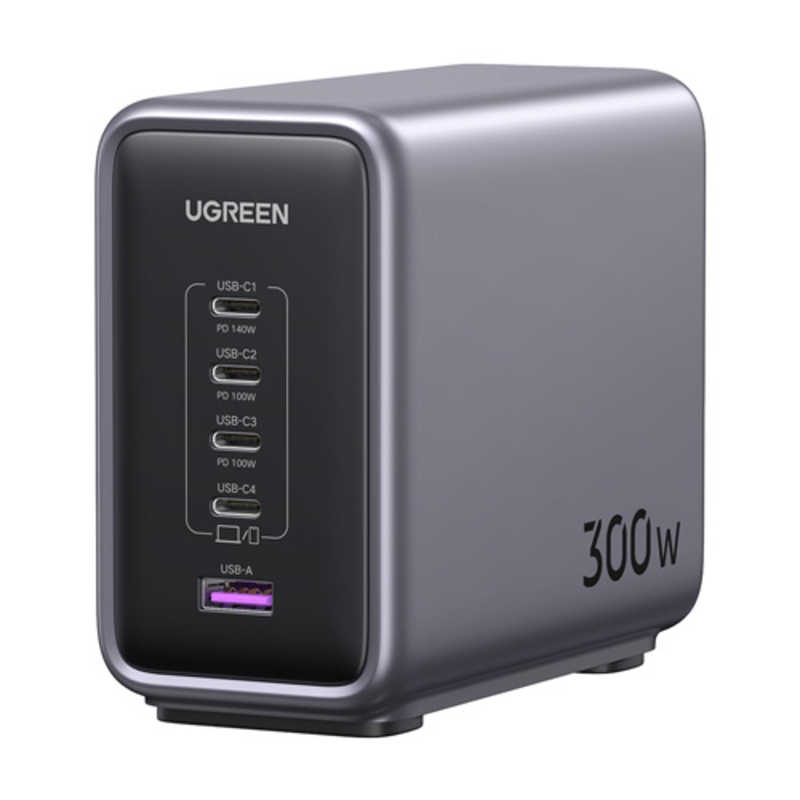 UGREEN UGREEN Nexode 卓上急速充電器 300W 15853B ［USB Power Delivery対応 /5ポート /GaN(窒化ガリウム) 採用］ グレー UGR-OT-000007 UGR-OT-000007