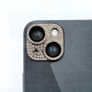 アクロス iPhone 14/14 Plus ラインストーン カメラカバーガラスローズゴールド ACC22-R14RG アクロス iPhone 14/14 Plus ラインストーン カメラカバーガラスローズゴールド ACC22-R14RG