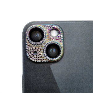 アクロス iPhone 14/14 Plus ラインストーン カメラカバーガラスレインボー ACC22-R14RB アクロス iPhone 14/14 Plus ラインストーン カメラカバーガラスレインボー ACC22-R14RB