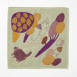 楠橋紋織 moritaMiW モコモコドウブツハンカチ 街角ネコ MMMOKOHANKATI