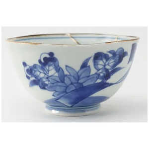 玉有 飯碗 金線古染花帯 