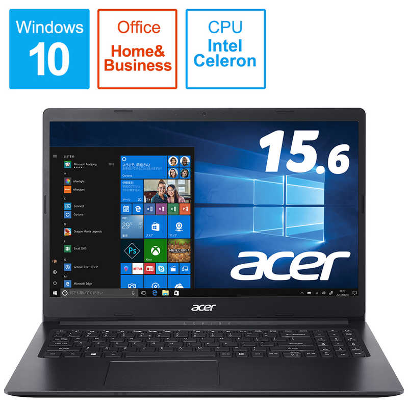 ACER エイサー ACER エイサー ノートPC[15.6型/intel Celeron/SSD:256GB/メモリ:4GB] A315-34-A14U/KF チャコｰルブラック A315-34-A14U/KF チャコｰルブラック