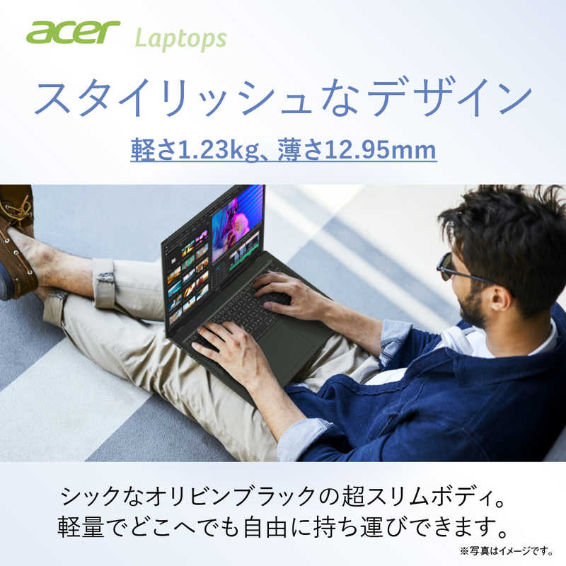 ACER エイサー ACER エイサー ノートパソコン Swift Edge OLED [ 16型 / Win11 Home / Ryzen 7 / メモリ16GB / SSD512GB / Office ] オリビンブラック SFE16-43-A76Y/KF SFE16-43-A76Y/KF
