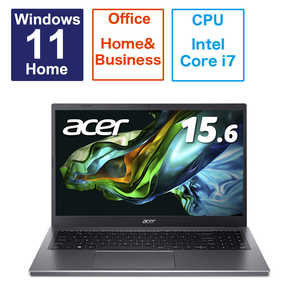 ACER エイサー ノートパソコン  Aspire スチールグレイ  ［15.6型 /Windows11 Home /intel Core i7 / Office HomeandBusiness /2023年6月］ A515-58P-N76Y/SF