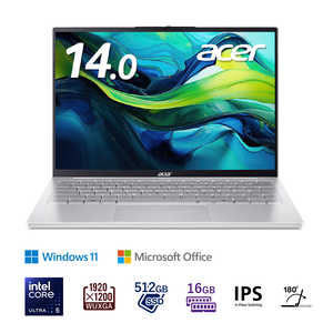 ACER エイサー ノートパソコン [ Copilot＋ PC / 14型 / Win11 Home / Core Ultra 5 / メモリ16GB / SSD512GB / Office ] SFL14-54M-F56Y/F