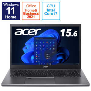 ACER エイサー ノートパソコン Aspire 5 スチールグレイ [15.6型 /intel Core i7 /メモリ:16GB /SSD:512GB /Office HomeandBusiness] A515-57-A76Y/SF