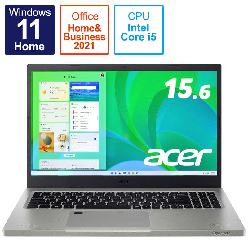ACER エイサー ACER エイサー ノートパソコン ボルケーノグレー [15.6型 /intel Core i5 /メモリ:8GB /SSD:512GB /Office HomeandBusiness] AV15-51-H58Y/F AV15-51-H58Y/F