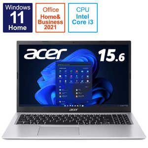 ACER エイサー ノートパソコン Aspire 3 ピュアシルバー  (15.6型//intel Core i3/Office HomeandBusiness/メモリ：8GB /SSD：256GB) A315-58-WF38U/SF