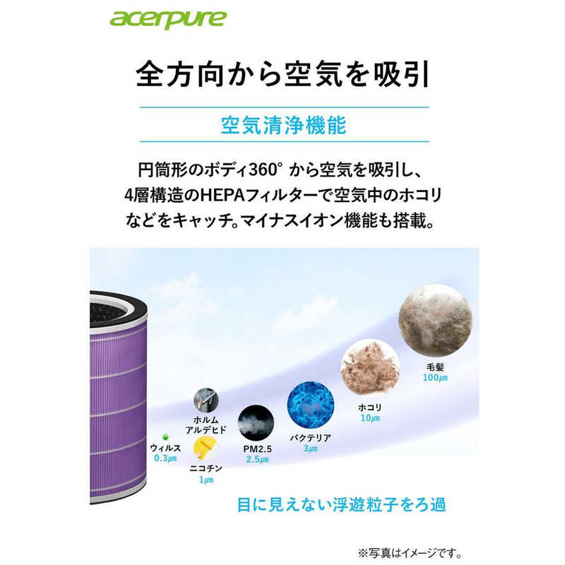 ACERPURE ACERPURE 空気清浄機 Acerpure pro 空気清浄:30畳まで PM2.5対応 ホワイト AP551-50W AP551-50W