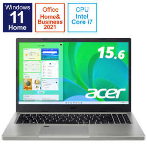 ACER エイサー ノートパソコン Aspire Vero ボルケーノグレー [15.6型 /intel Core i7 /メモリ:16GB /SSD:512GB /Office HomeandBusiness] AV15-51-H76Y/F