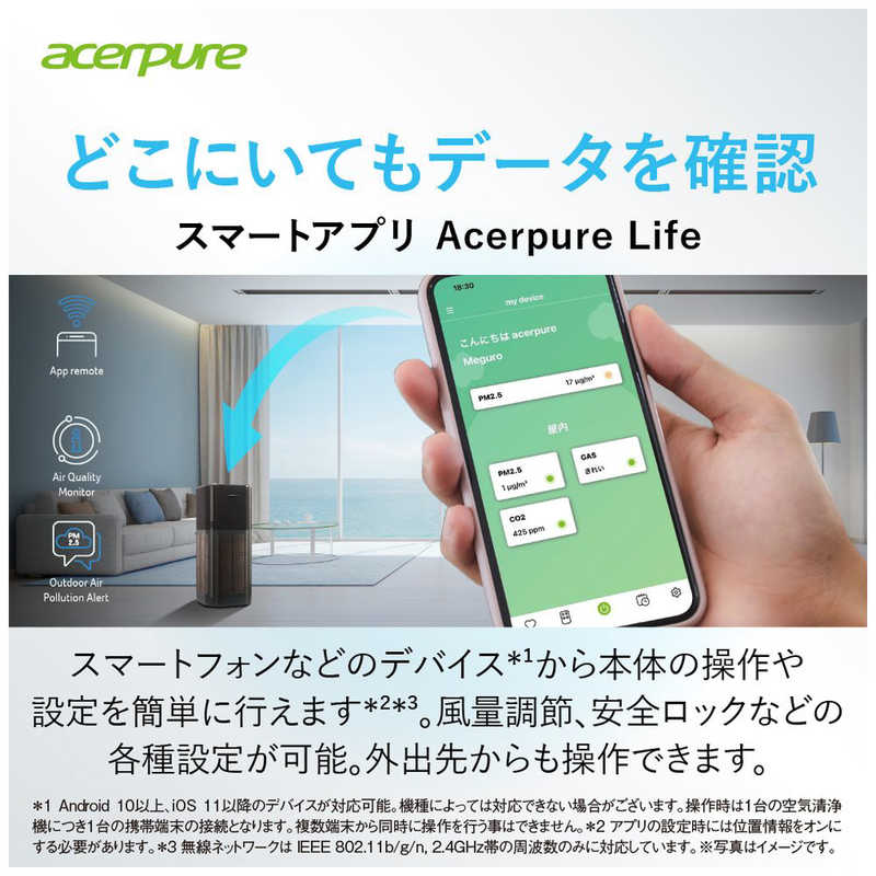 ACERPURE ACERPURE 空気清浄機 Acerpure Pro 空気清浄:70畳まで AP972-50B AP972-50B