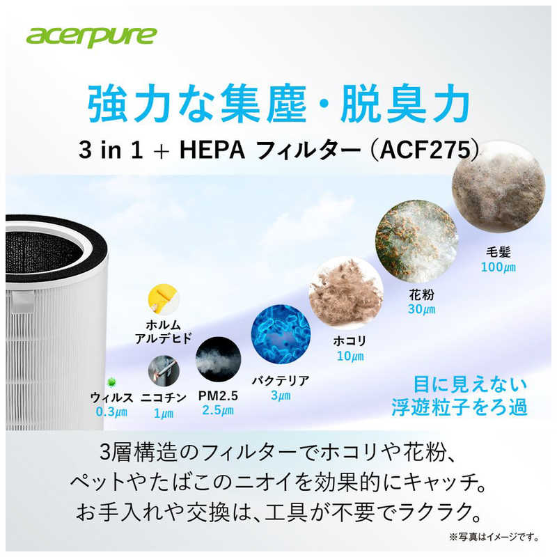 ACERPURE ACERPURE Acerpure Pro Vero 空気清浄:30畳まで PM2.5対応 マットホワイト＆アカアオテンテン AP353-10W AP353-10W