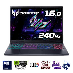 ACER  ߥ󥰥Ρȥѥ Predator [ RTX 5070 / 16 / Win11 Home / Core Ultra 7 / 16GB / SSD1TB / Ѹǥܡ ] PHN16S-71-N76