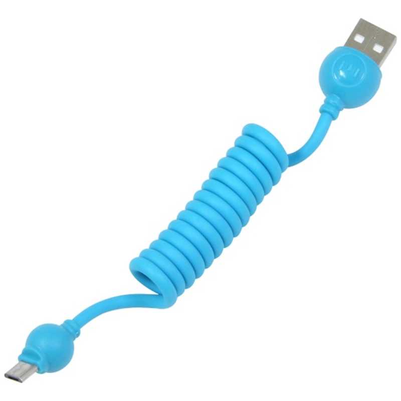 藤本電業 藤本電業 ［micro USB］USBケーブル 充電・転送 2A （カール0.15～0.64m・ブルー）CK-M03BL CK-M03BL CK-M03BL