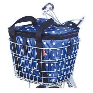 オオクボ サイクルサーモバッグ 前カゴ用(水玉紺) COL_01 オオクボ サイクルサーモバッグ 前カゴ用(水玉紺) COL_01