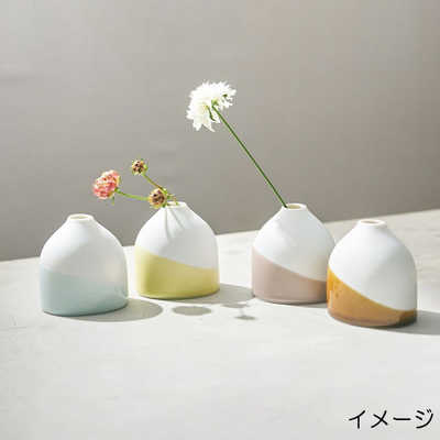 AITO製作所 リオタ 一輪挿し 花瓶 楕円花入れ 高さ約8cm イエロー