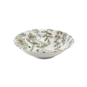 AITO製作所 フラワーパターン サラダボウル シリアルボウル 皿 M 直径約16×深さ4cm ブラウン 111180