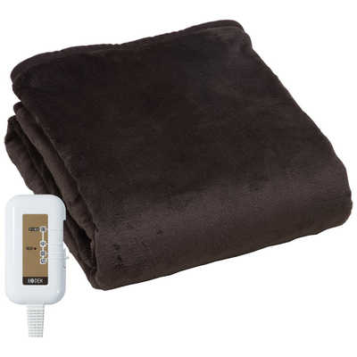 広電 電気毛布 敷き シングル 130×80cm フランネル ブラウン 洗える