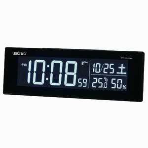 セイコー SEIKO 交流式デジタル電波目ざまし時計(カラーLED表示) 黒 DL305K