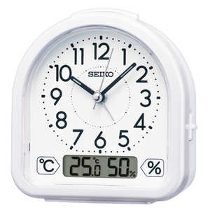 セイコー SEIKO 目覚まし時計 【温度・湿度表示つき】 白パール KR512W
