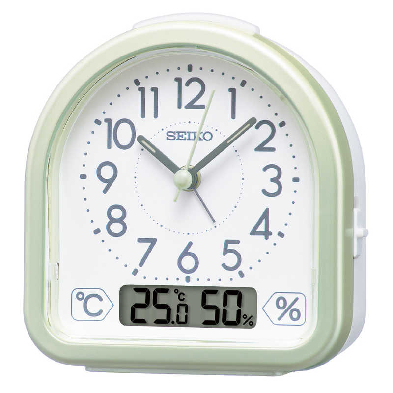 セイコー セイコー 目覚まし時計 【温度・湿度表示つき】 薄緑パール  KR512M KR512M