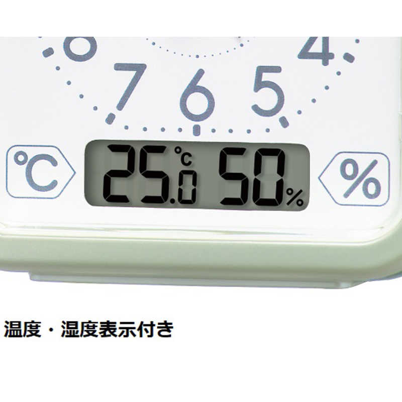 セイコー セイコー 目覚まし時計 【温度・湿度表示つき】 薄緑パール  KR512M KR512M