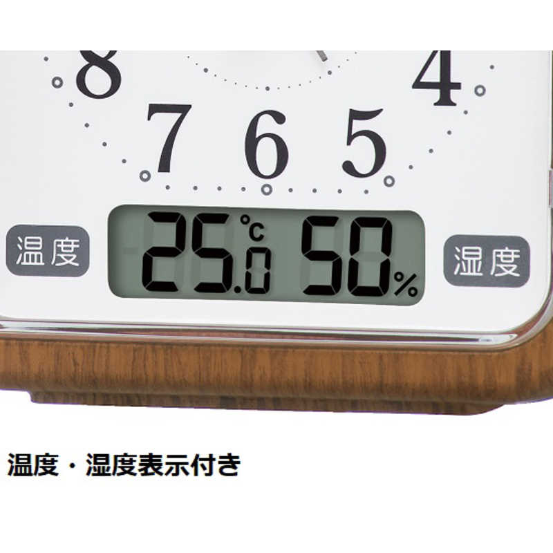 セイコー セイコー 目覚まし時計 【温度・湿度表示つき】 茶木目  KR513B KR513B