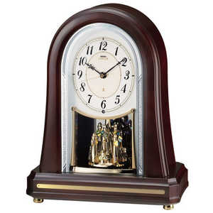 セイコー 置時計 ( エムブレム) [電波自動受信機能有] 濃茶 HW205B