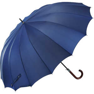 ウォーターフロント 長傘 16Kムジ ジャンプ ［雨傘 /65cm］ ネイビー U165-0905NV1-B2