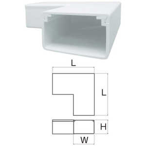 因幡電機産業 JAPPY 樹脂製ケーブル配線保護カバーNダクト 横曲り ホワイト W＝40 C43SDSWJP