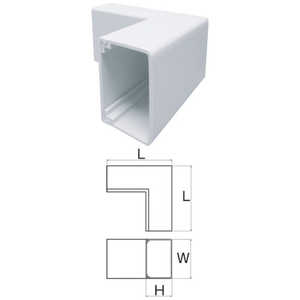 因幡電機産業 JAPPY 樹脂製ケーブル配線保護カバーNダクト 内曲り W＝40 ホワイト C43SDIWJP