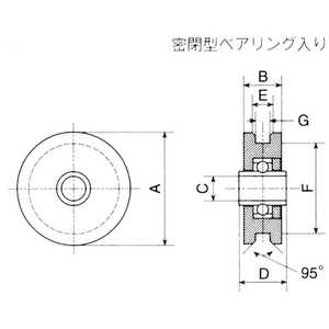 AIRLABO ヤボシ フジキング重量戸車 H型 50mm 車のみ(ボルト・ナット付) K50HN