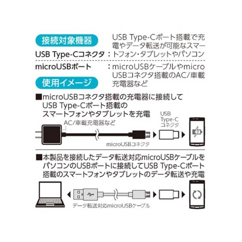 多摩電子工業 多摩電子工業 [メス micro USB→USB-C オス]2.0変換アダプタ 充電･転送 ブラック TH25CSK TH25CSK