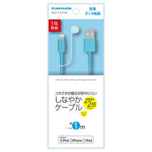 多摩電子工業 ［ライトニング］ ストレートケーブル キャップ付き 1.0m ブルー BSC111LP10L　ブルー BSC111LP10L