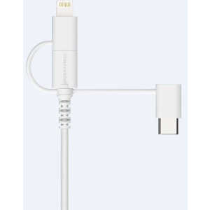 多摩電子工業 3 in 1ケーブル付属 乾電池6本交換式充電器 TD47LSCW ホワイト 多摩電子工業 3 in 1ケーブル付属 乾電池6本交換式充電器 TD47LSCW ホワイト