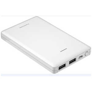 多摩電子工業 モバイルバッテリー 6800mA 薄型 ホワイト TL96SAW