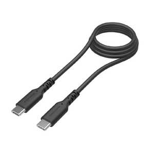 多摩電子工業 USB2.0 Type-C/Type-Cソフトケーブル1.0m 100W 過熱防止 ブラック ブラック TH279CC10K