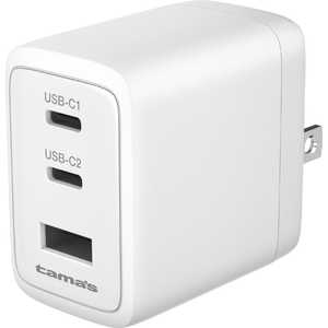 多摩電子工業 PD45W コンセントチャージャー C×2+A ホワイト TSAP164UC2W 多摩電子工業 PD45W コンセントチャージャー C×2+A ホワイト TSAP164UC2W